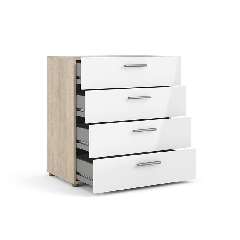 Gavetero 4 Cajones Blanco Y Beige - Tvilum