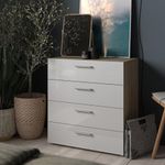 Gavetero 4 Cajones Blanco Y Beige - Tvilum