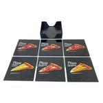 Set De 6 Porta Vasos Cuadrados Con Base Diseño Pizza - Concepts