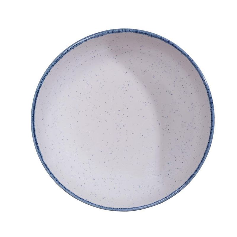 Plato Para Sopa Blanco Orilla Azul 7.8 Plg - Niu Haus