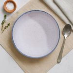 Plato para Sopa Blanco Orilla Azul