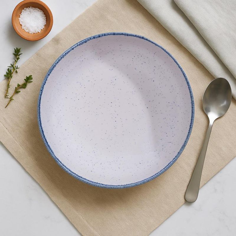 Plato para Sopa Blanco Orilla Azul