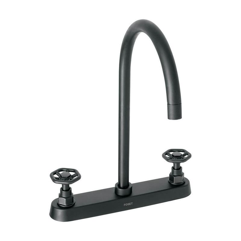 Mezcladora para Cocina Tubig Negro Mate Maneral Redondo - Foset