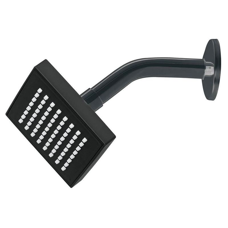 Regadera Cuadrada con Brazo Abs Negro Mate 4 Plg - Foset