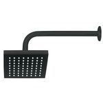 Regadera Cuadrada ABS 6 Plg Negro Mate con Brazo - Foset