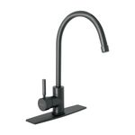 Monomando para Cocina Palanca Cuello Alto Negro Mate - Foset