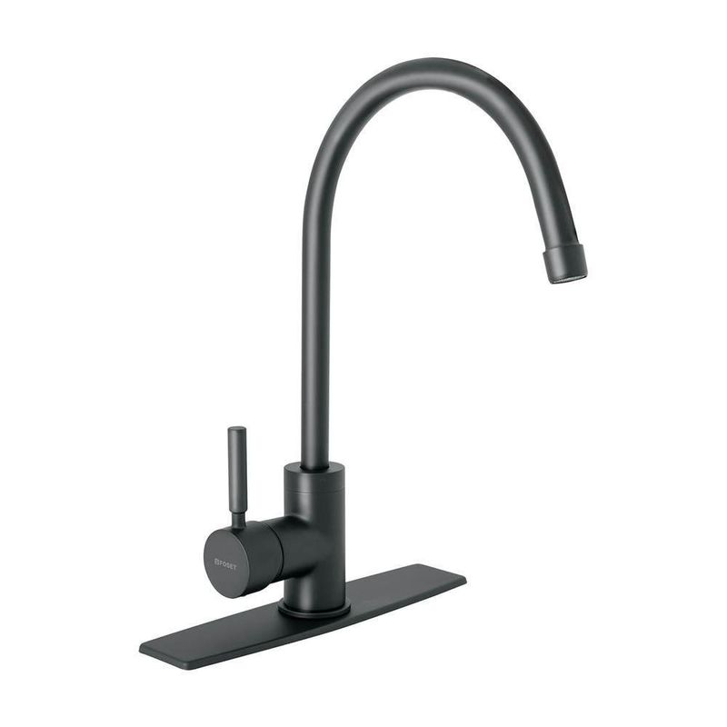 Monomando para Cocina Palanca Cuello Alto Negro Mate - Foset