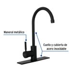 Monomando para Cocina Palanca Cuello Alto Negro Mate - Foset