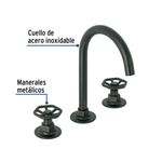 Mezcladora De Lavabo Manerales Volante Túbig Negro Mate - Foset