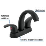 Mezcladora para Lavabo 4 Plg Aqua Negro Mate - Foset