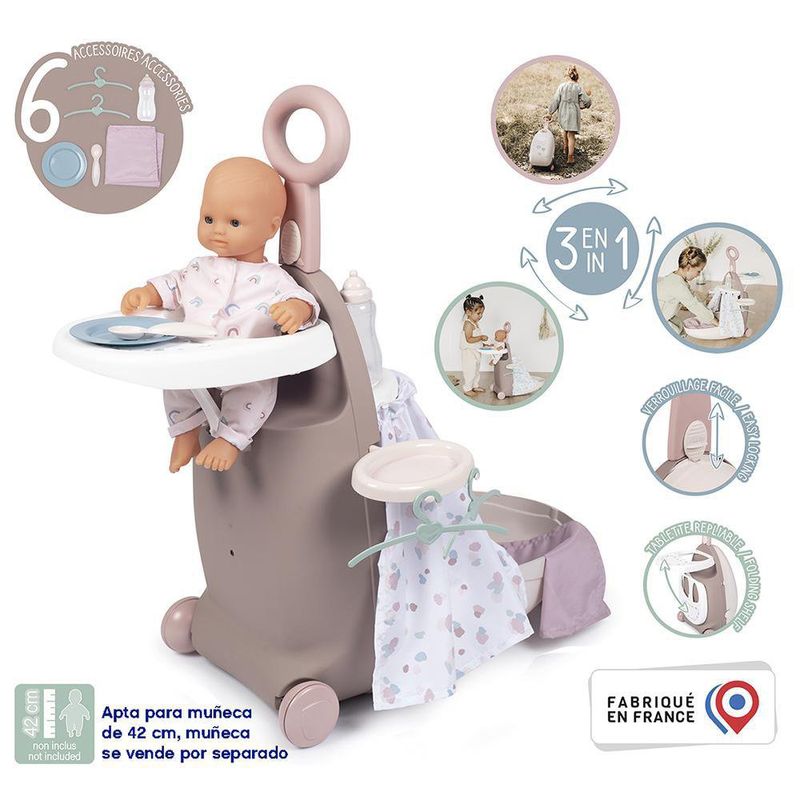 Carrito Plegable Baby Nurse Valise Nursery 3 En 1 - Smoby - Cemaco