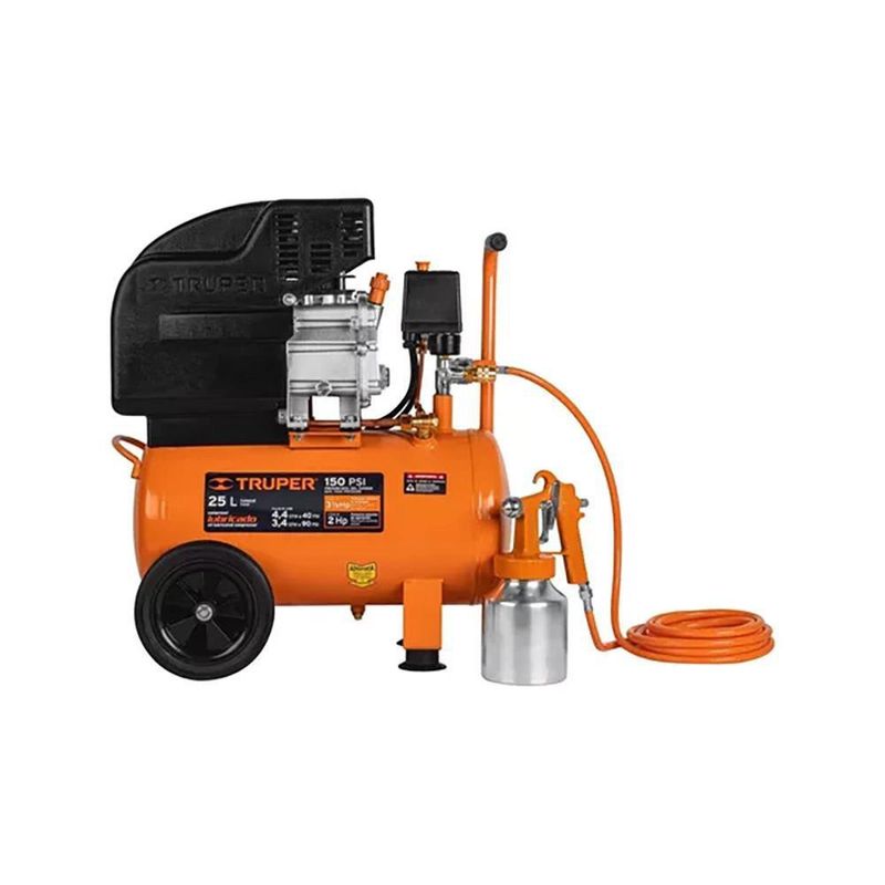 COMPRESOR AIRE, 25 L, 3 HP (POTENCIA MÁXIMA ), 220V, 60HZ Truper  COMP-25LT-26011836 – Mundo Constructor