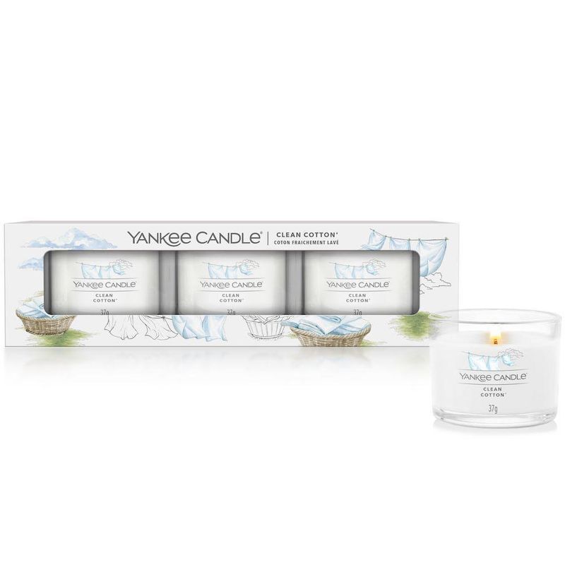 Set De Velas Clean Cotton 3 Pzas - Yankee Candle