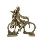 Figura Pareja Sobre Bicicleta Dorada 28.5x12.4x28 Cm - Concepts