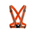 Chaleco Tipo Arnés Naranja Y Franjas Reflectivas - Safety