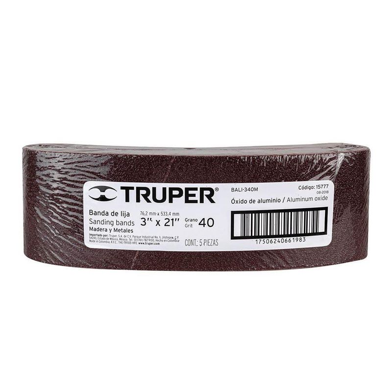 Lija De Banda 3x21 Plg Grano 40 Para Madera Y Metal  - Truper