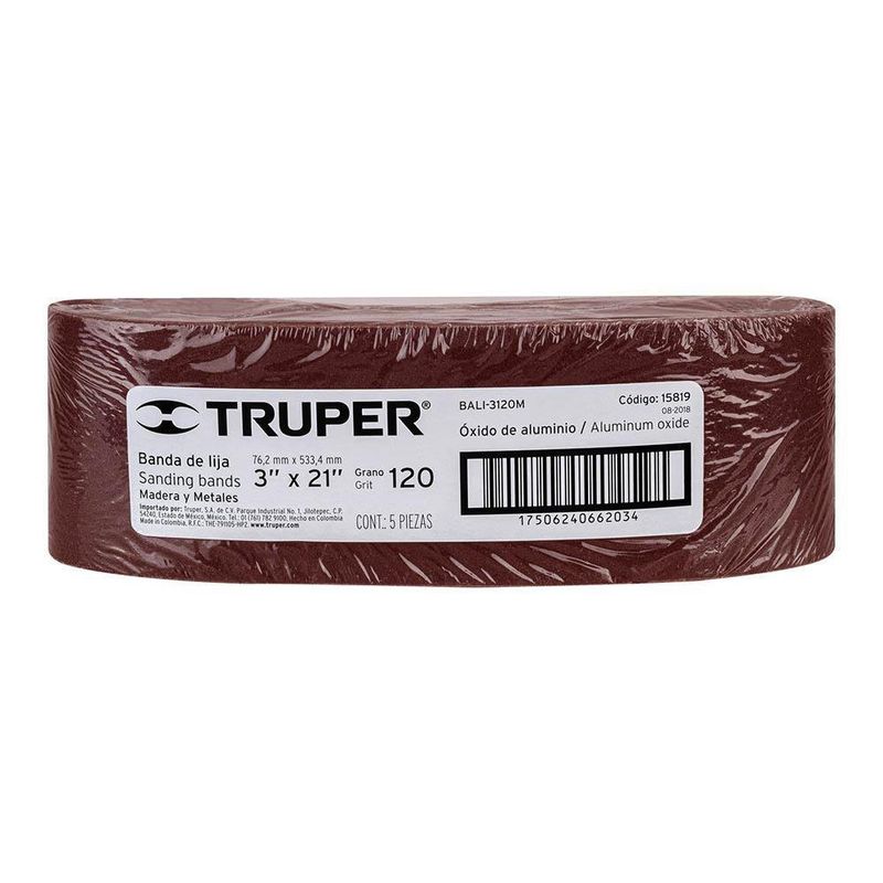 Lija De Banda 3x21 Plg Grano 120 Para Madera Y Metal  - Truper