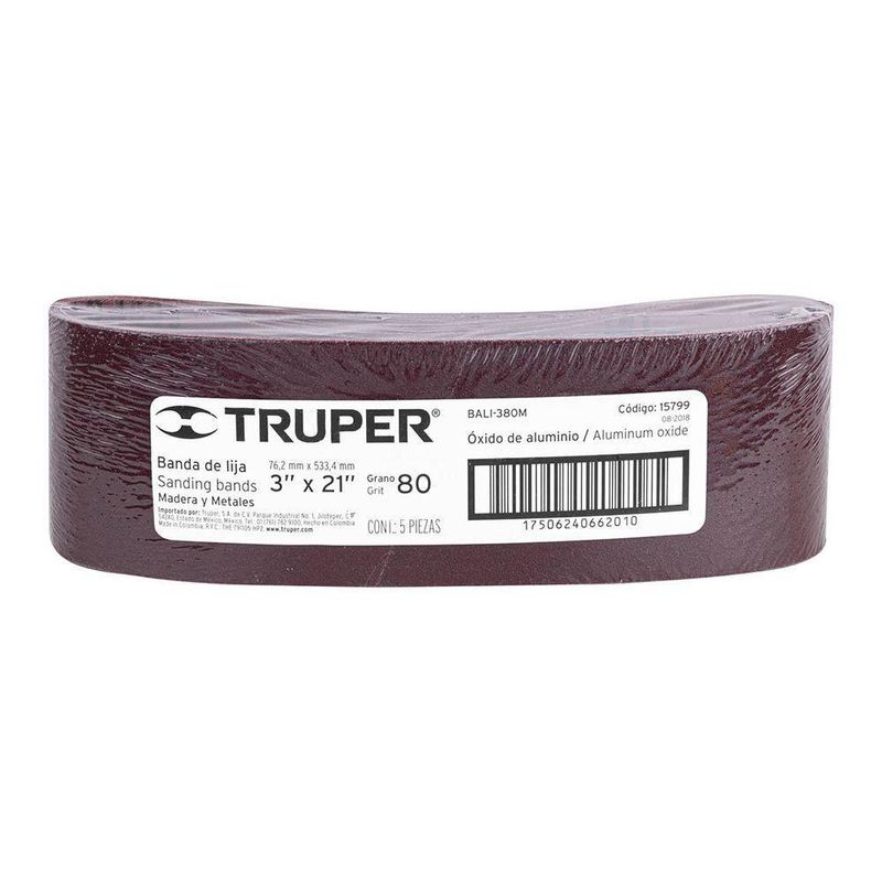 Lija De Banda 3x21 Plg Grano 80 Para Madera Y Metal  - Truper