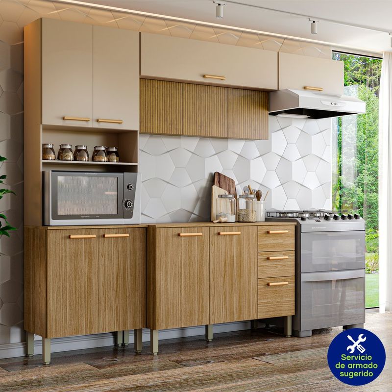 Mueble de Cocina con almacenamiento gabinete de cocina de 3