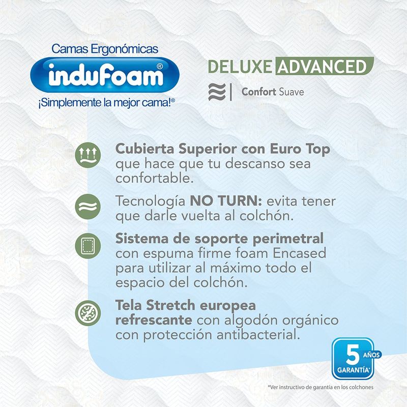 Colchón Deluxe Advance - Indufoam Varios Tamaños