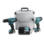 Kit Taladro 3/8 Plg Y Atornilladora Impacto 12 V Inalámbrico - Makita