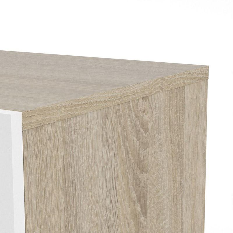 Gavetero De 8 Cajones Blanco Y Beige 140x40.25x81.7 Cm - Tvilum