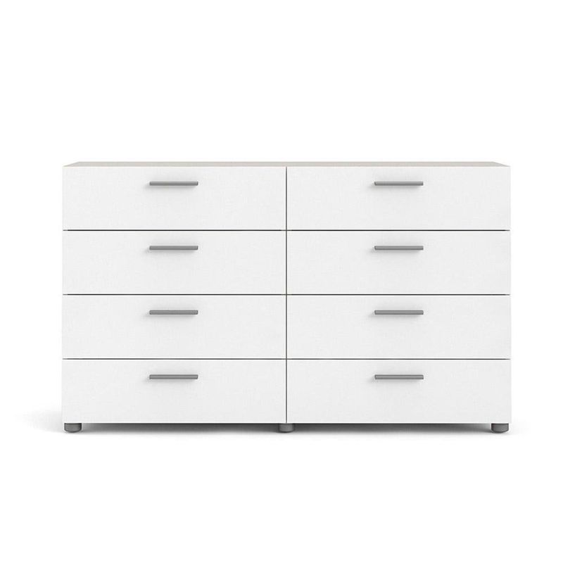 Gavetero De 8 Cajones Blanco Y Beige 140x40.25x81.7 Cm - Tvilum