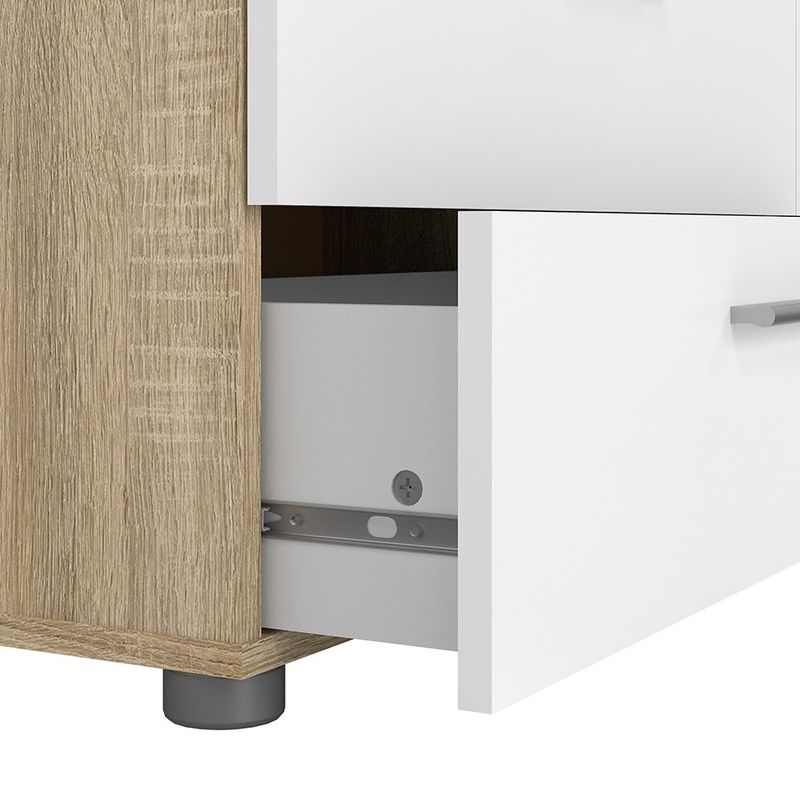 Gavetero De 8 Cajones Blanco Y Beige 140x40.25x81.7 Cm - Tvilum