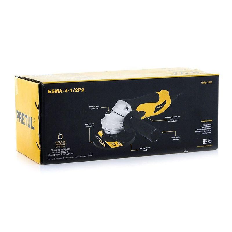 Esmeriladora Angular 4 1/2 Plg 700W - Pretul
