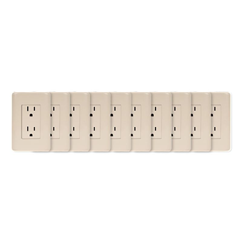 Set De 10 Tomacorrientes Dúplex Beige - Volteck