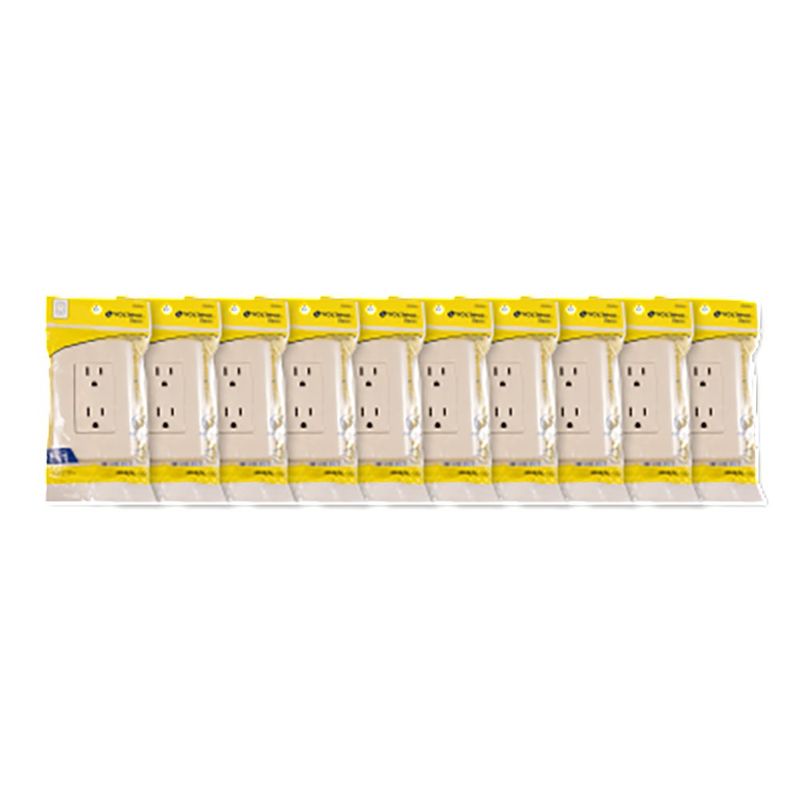 Set De 10 Tomacorrientes Dúplex Beige - Volteck