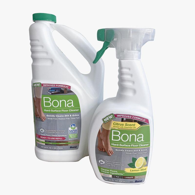 Bona Floor Cleaner, Hard-Surface, Lemon Mint, Citrus Scent - 64 fl oz