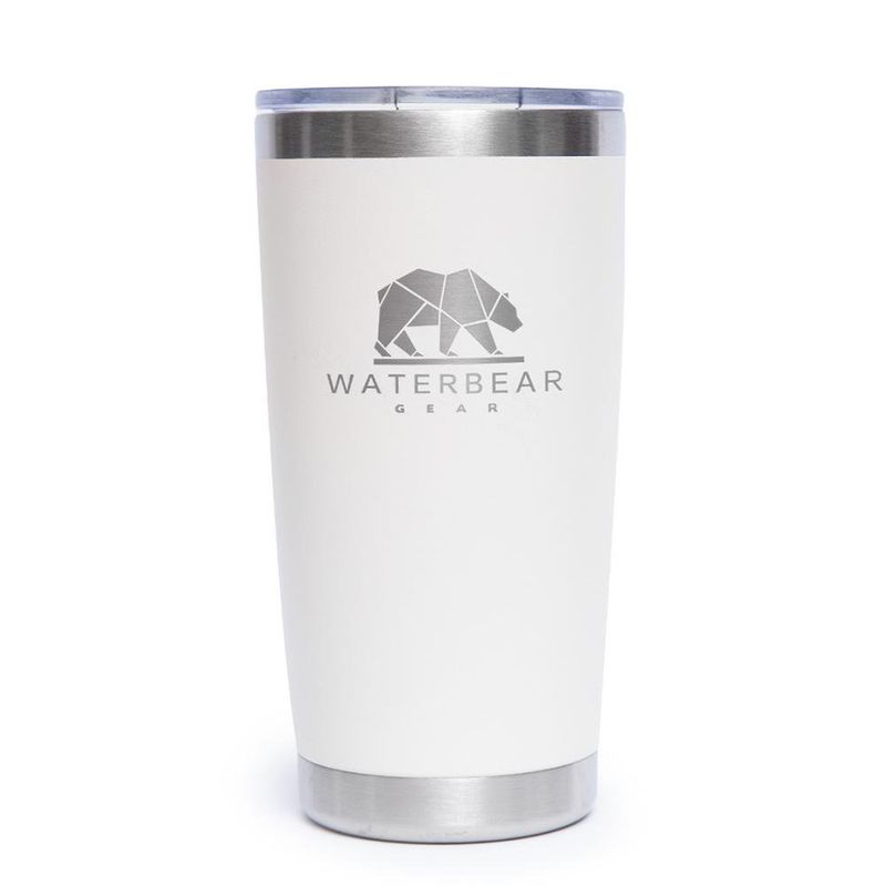Vaso Térmico Acero Inoxidable 20 Oz Blanco Con Tapa  - Waterbear Gear