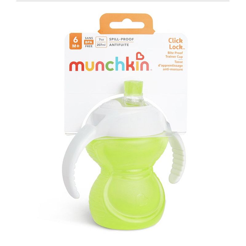 Munchkin® Click Lock™ - Vaso de entrenamiento a prueba de mordeduras, 7  onzas, paquete de 2, rosa/morado