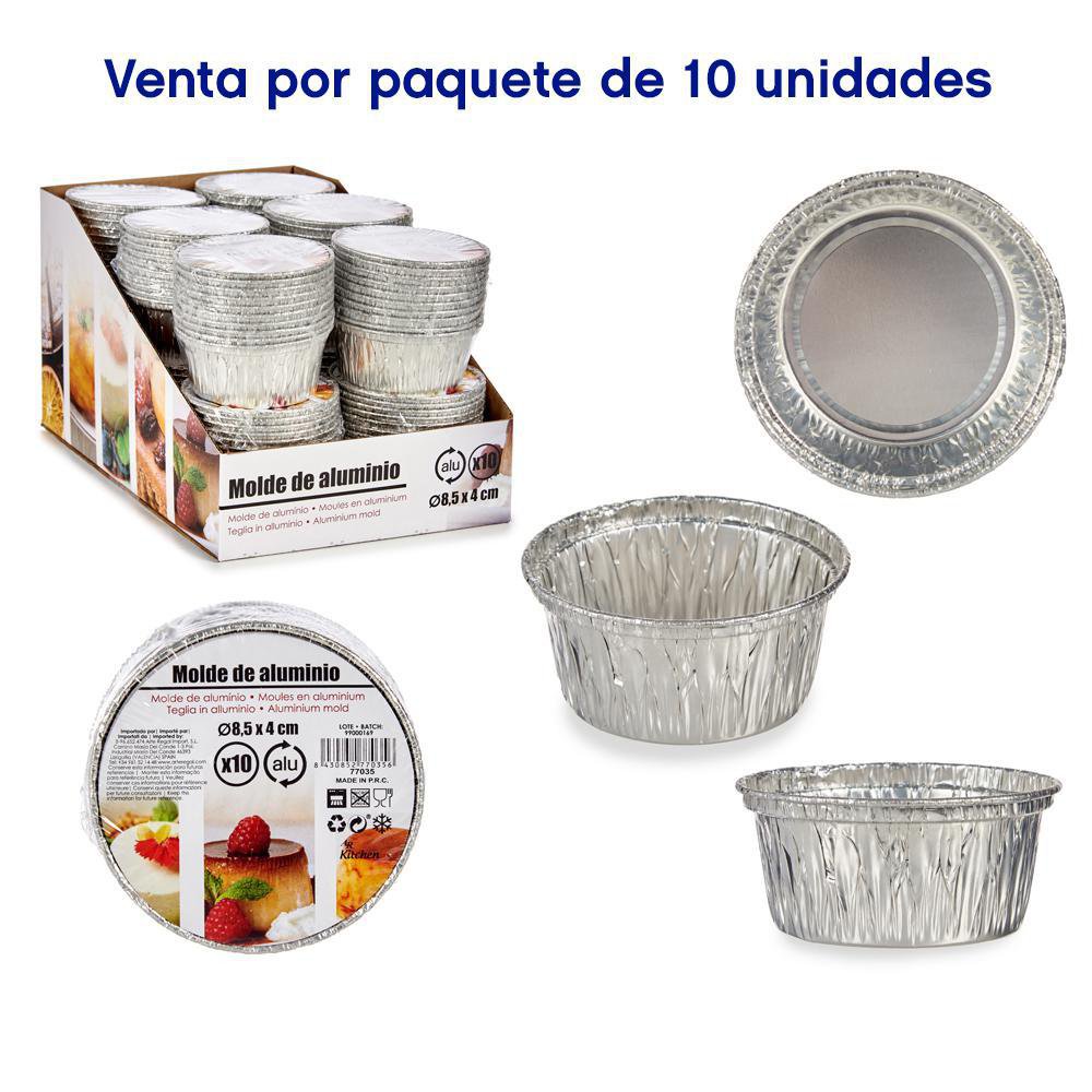 Set De Moldes Redondos Para Flan De Aluminio 10 Pzas - Cemaco