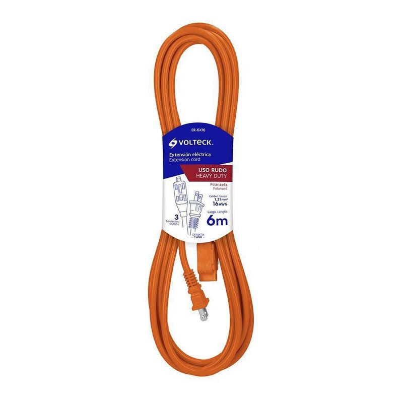 Extensión Para Interior De 6 M Y 16 Awg - Volteck