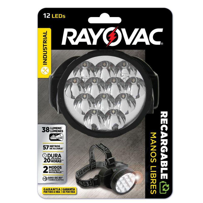 Linterna De Cabeza Recargable Led De 38 Lm - Rayovac - Cemaco