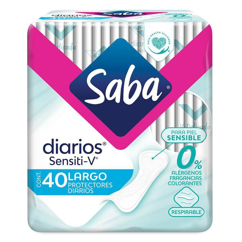 Paquete De Protectores Diarios Sensiti-V 40 Unidades - Saba