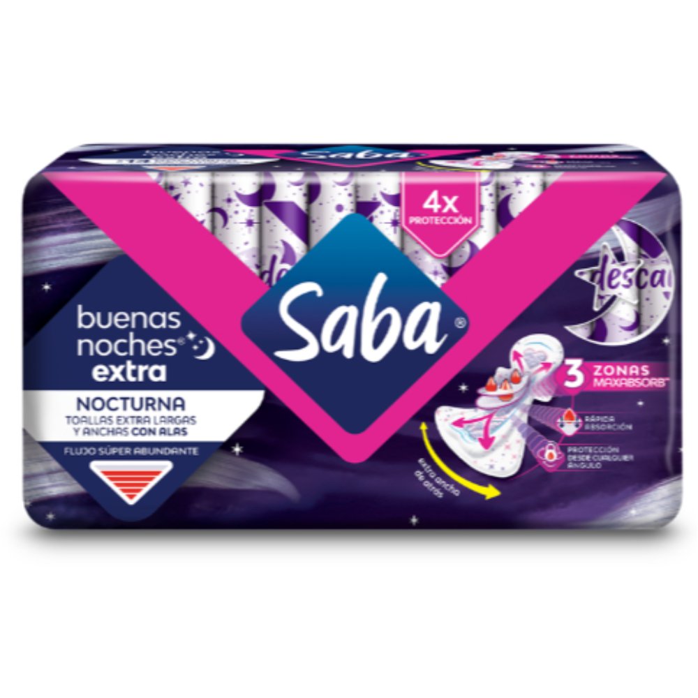 Paquete De Toallas Buenas Noches Extra 12 Unidades - Saba - Cemaco
