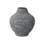 Florero Creta De Cerámica Artesanal Negro 19x22 Cm - Topis