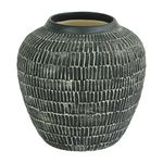 Florero Tokio De Cerámica Artesanal Negro 16x15 Cm - Topis