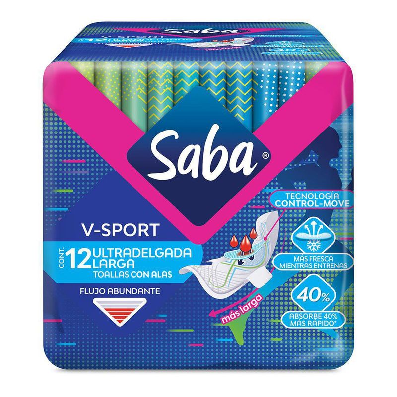Paquete De Toallas V-Sport Ultradelgada Larga 12 Unidades - Saba