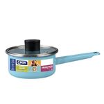 Cacerola Recta De Acero Vitrificado Con Tapa De Vidrio Templado - Cinsa