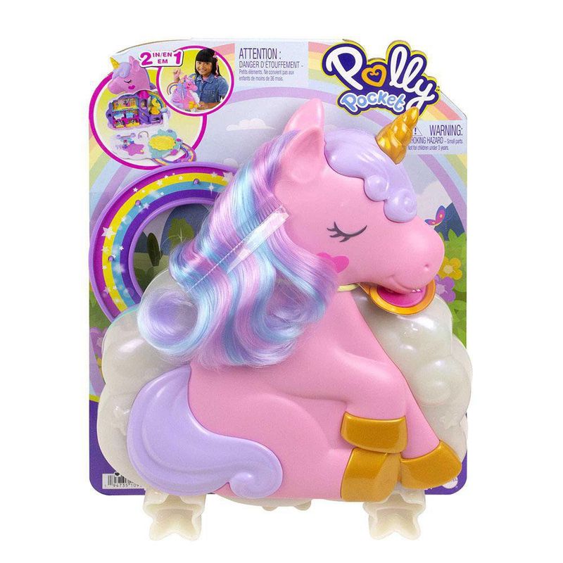 Set De unicornio Con Salón Arcoíris - Polly Pocket
