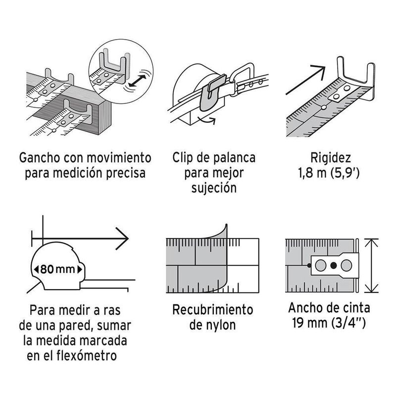 Flexómetro 5 M Auto Lock Contra Impactos - Truper