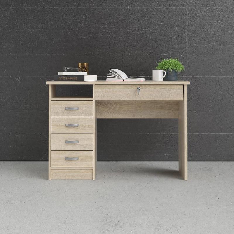 Escritorio-Con-5-Gavetas-Beige-