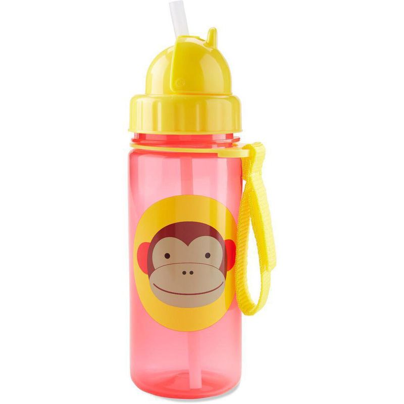 Botella Con Pajilla Zoo Marshall Monkey Roja 13 Oz - Skip Hop