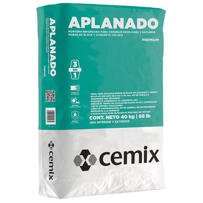 Aplanado Blanco 40 Kg - Cemix