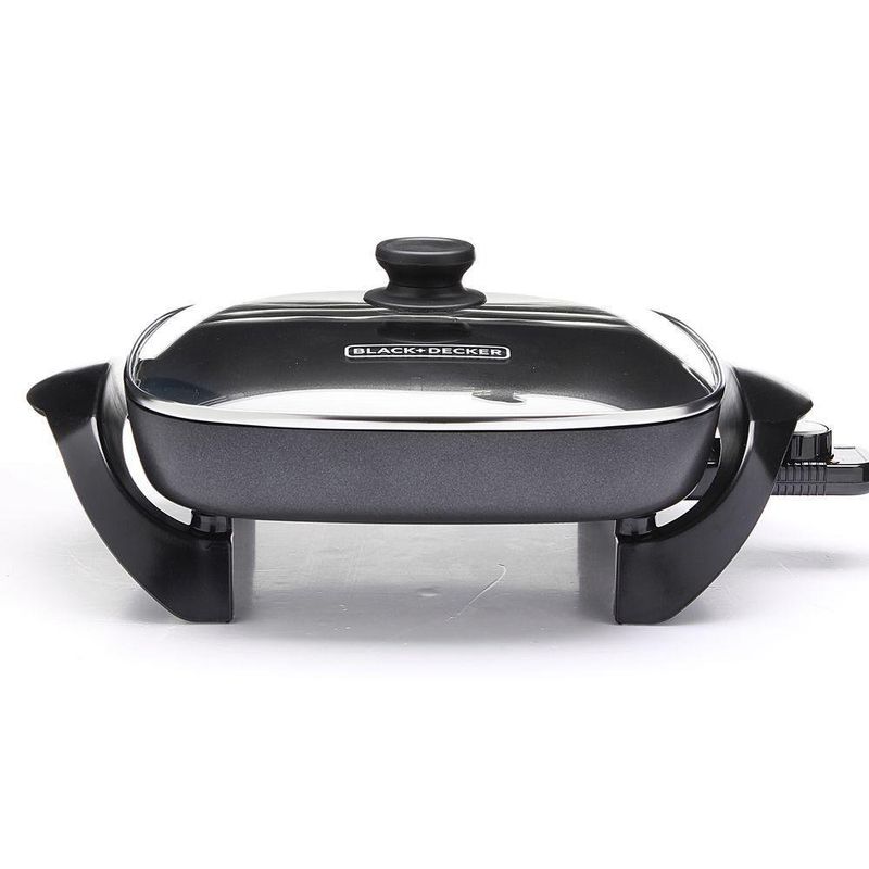  Sartén eléctrica antiadherente Elite Cuisine de 7 pulgadas con  tapa de vidrio, ninguno , Negro : Hogar y Cocina