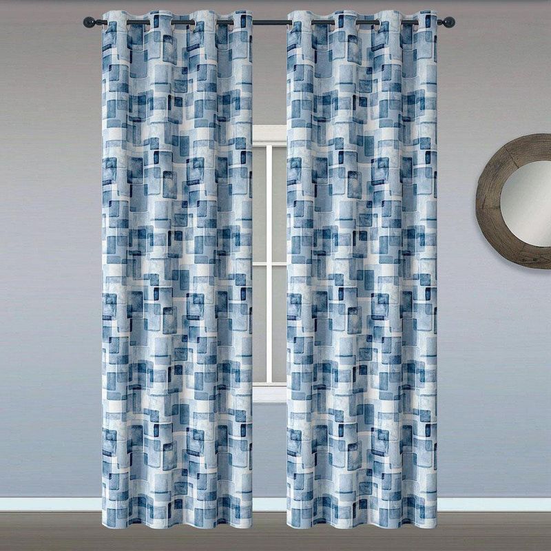 Cortina Tie Dry Bo Azul 140X240 Cm - Viva